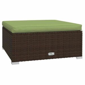 vidaXL barna polyrattan kerti lábtartó párnával 70 x 70 x 30 cm kép