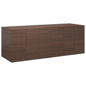 vidaXL barna polietilén rattan kerti párnatartó doboz 291x100, 5x104 cm kép