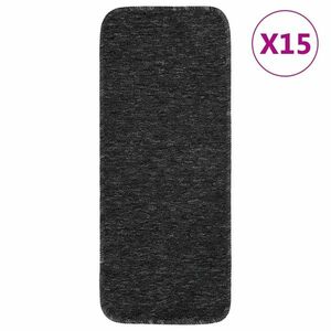 vidaXL 15 db antracit négyszögű csúszásmentes lépcsőszőnyeg 60 x 25 cm kép