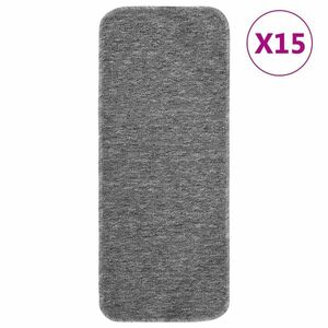 vidaXL 15 db szürke négyszögű csúszásmentes lépcsőszőnyeg 60 x 25 cm kép