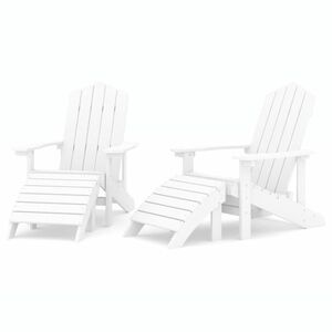 vidaXL 2 db fehér HDPE kerti adirondack szék lábtartóval kép