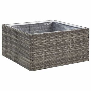 vidaXL szürke polyrattan kerti ültetőláda 80 x 80 x 40 cm kép