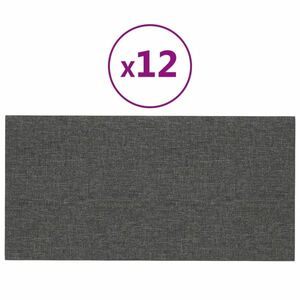 vidaXL 12 db sötétszürke szövet fali panel 30 x 15 cm 0, 54 m² kép