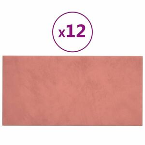 vidaXL 12 db rózsaszín bársony fali panel 60x30 cm 2, 16 m² kép