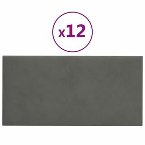 vidaXL 12 db sötétszürke bársony fali panel 60x30 cm 2, 16 m² kép