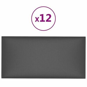 vidaXL 12 db szürke műbőr fali panel 30 x 15 cm 0, 54 m² kép