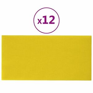 vidaXL 12 db világossárga szövet fali panel 60x30 cm 2, 16 m² kép