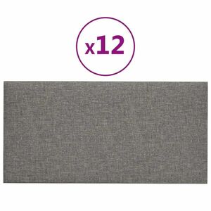 vidaXL 12 db világosszürke szövet fali panel 60x30 cm 2, 16 m² kép