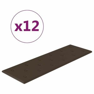 vidaXL 12 db barna műbőr fali panel 90 x 30 cm 3, 24 m² kép