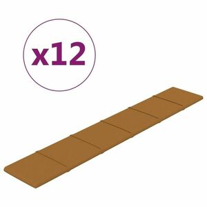 vidaXL 12 db barna bársony fali panel 90x15 cm 1, 62 m² kép