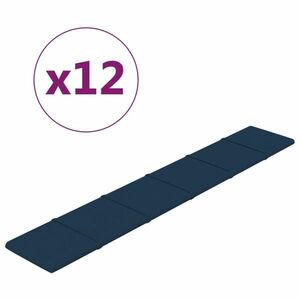 vidaXL 12 db kék bársony fali panel 90x15 cm 1, 62 m² kép