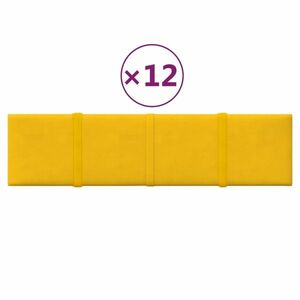 vidaXL 12 db sárga bársony fali panel 60 x 15 cm 1, 08 m² kép