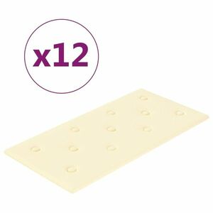 vidaXL 12 db krémfehér műbőr fali panel 60 x 30 cm 2, 16 m² kép