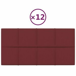 vidaXL 12 db bordó szövet fali panel 60x30 cm 2, 16 m² kép