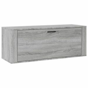 vidaXL szürke sonoma színű szerelt fa fali cipősszekrény 100x35x38 cm kép