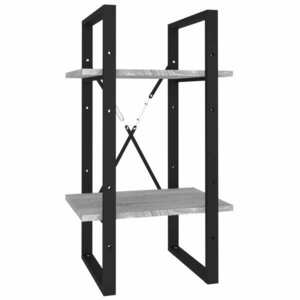 vidaXL 2 szintes szürke sonoma szerelt fa könyvszekrény 40x30x70 cm kép