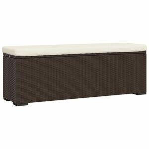 vidaXL barna polyrattan zsámolypad párnával 110 x 30 x 40 cm kép