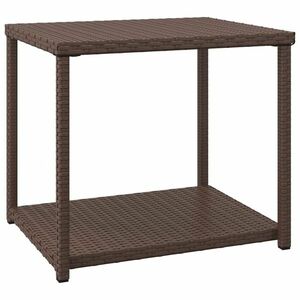 vidaXL barna polyrattan kisasztal 55 x 45 x 49 cm kép