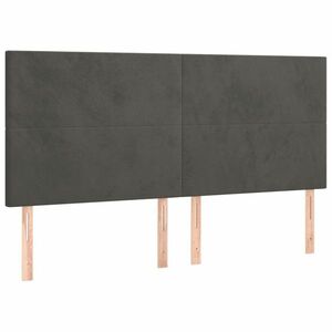 vidaXL 4 db sötétszürke bársony fejtámla 90x5x78/88 cm kép