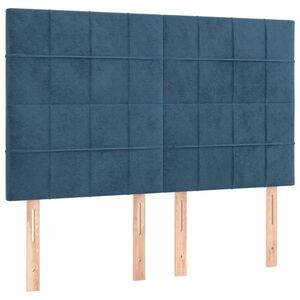 vidaXL 4 db sötétkék bársony fejtámla 72 x 5 x 78/88 cm kép