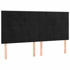 vidaXL 4 db fekete bársony fejtámla 100x5x78/88 cm kép