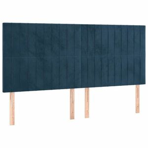 vidaXL 4 db sötétkék bársony fejtámla 90x5x78/88 cm kép