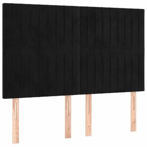 vidaXL 4 db fekete bársony fejtámla 72 x 5 x 78/88 cm kép