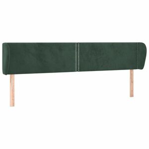 vidaXL sötétzöld bársony fejtámla szárnyakkal 183x23x78/88 cm kép