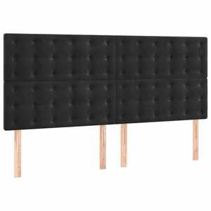 vidaXL 4 db fekete bársony fejtámla 90x5x78/88 cm kép