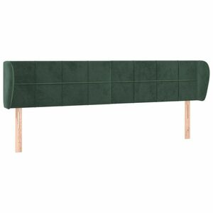 vidaXL sötétzöld bársony fejtámla szárnyakkal 203x23x78/88 cm kép