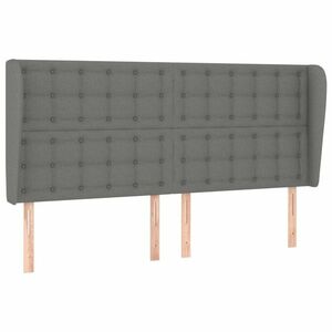 vidaXL sötétszürke szövet fejtámla szárnyakkal 203x23x118/128 cm kép