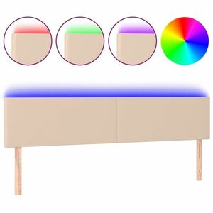 vidaXL cappuccino színű műbőr LED-es fejtámla 160 x 5 x 78/88 cm kép