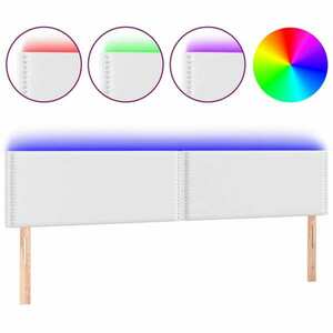 vidaXL fehér műbőr LED-es fejtámla 160 x 5 x 78/88 cm kép