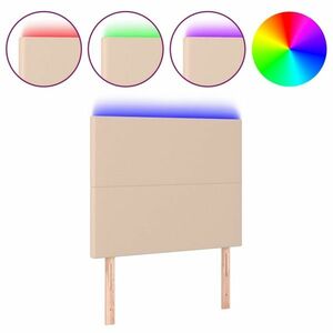 vidaXL cappuccino műbőr LED-es fejtámla 90x5x118/128 cm kép