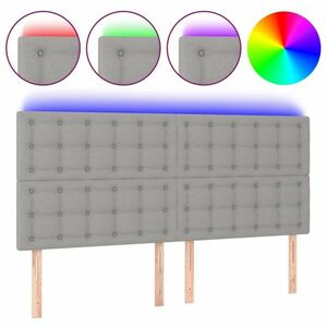 vidaXL világosszürke szövet LED-es fejtámla 180x5x118/128 cm kép