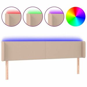 vidaXL cappuccino színű műbőr LED-es fejtámla 163x16x78/88 cm kép