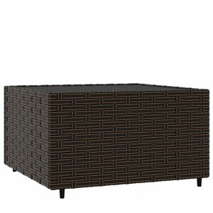 vidaXL barna polyrattan négyzet alakú kerti dohányzóasztal 50x50x30 cm kép