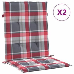 vidaXL 2 db piros kockás oxford szövet háttámlás székpárna 100x50x3 cm kép