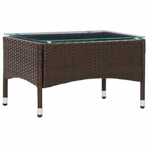 vidaXL barna polyrattan dohányzóasztal 60 x 40 x 36 cm kép