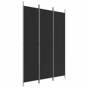 vidaXL 3 paneles fekete szövet térelválasztó 150x220 cm kép