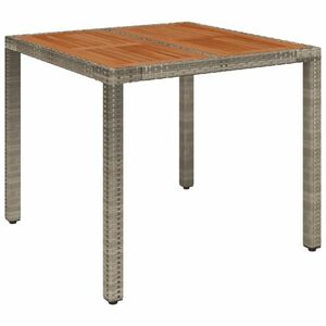 vidaXL szürke polyrattan falapos kerti asztal 90 x 90 x 75 cm kép