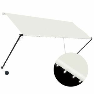 vidaXL feltekerhető krémszínű napellenző LED-del 250 x 150 cm kép