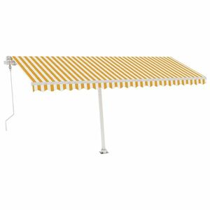 vidaXL sárga-fehér szélérzékelős és LED-es napellenző 500 x 350 cm kép