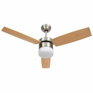 vidaXL világosbarna mennyezeti ventilátor fénnyel/távirányítóval 108cm kép