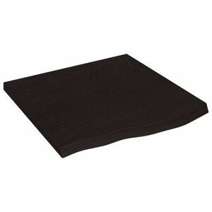 vidaXL sötétbarna kezelt tömör tölgyfa fali polc 60x60x(2-4) cm kép