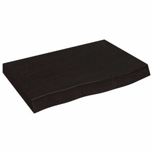 vidaXL sötétbarna kezelt tömör tölgyfa fali polc 60x40x(2-6) cm kép