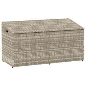 vidaXL világosszürke polyrattan kerti tárolóláda 110x50x58 cm kép