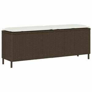 vidaXL barna polyrattan kerti pad párnával 110x30x40, 5 cm kép