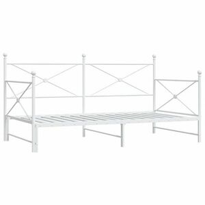 vidaXL Daybed with Trundle without Mattress White 100x200 cm acél kép