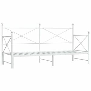 vidaXL Daybed with Trundle without Mattress White 80x200 cm acél kép